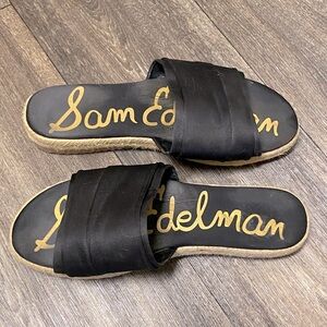 Sam Edelman Black Espadrille Slides